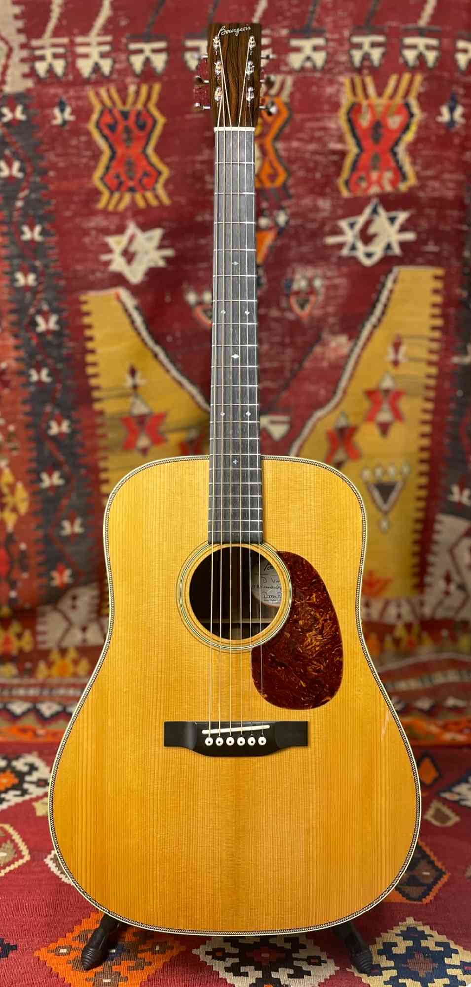 Front view of Bourgeois Vintage D - Aged Tone Adirondack Top 2016 