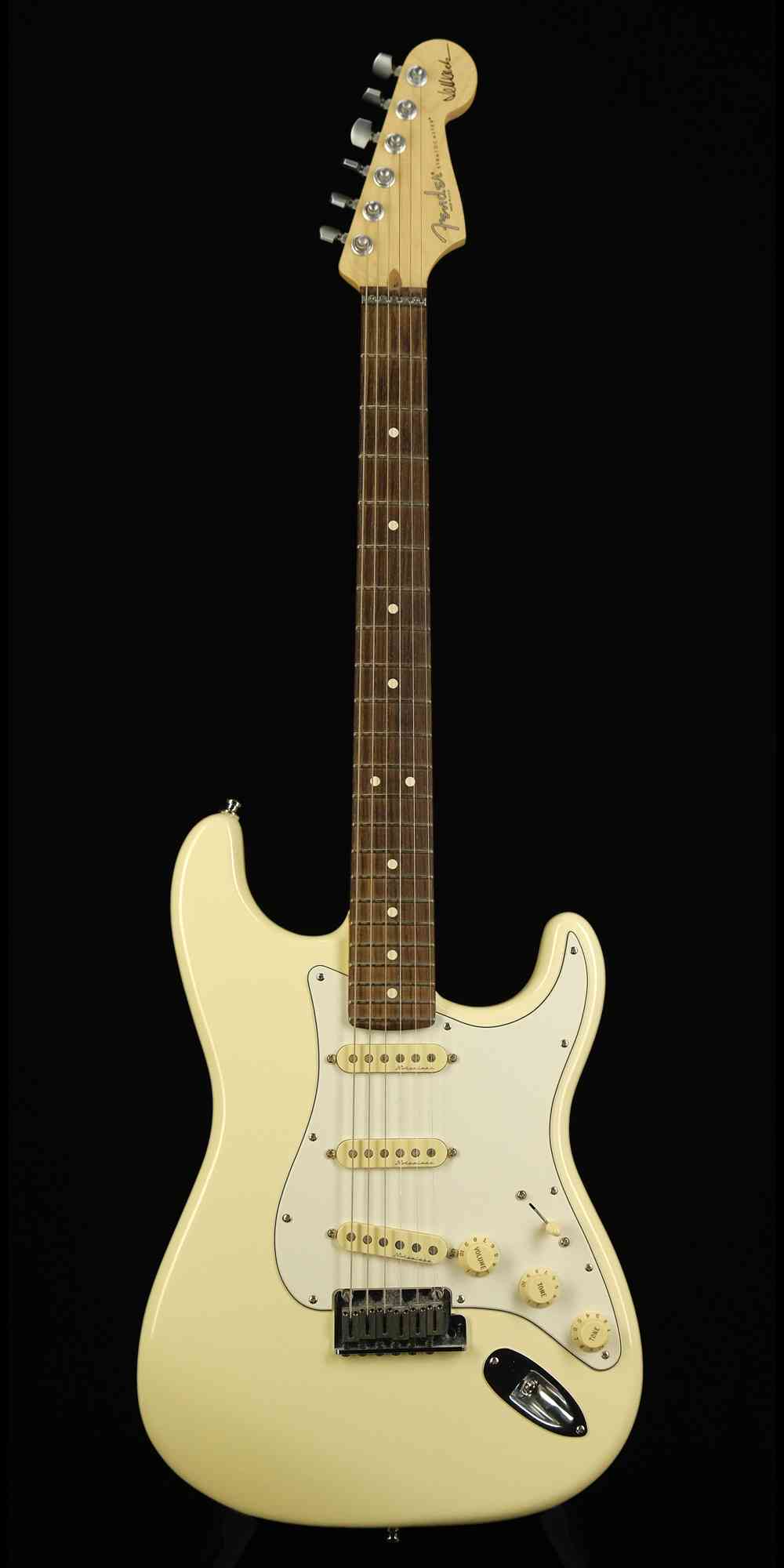 Front view of Fender Jeff Beck Stratocaster 2019 Olympic White