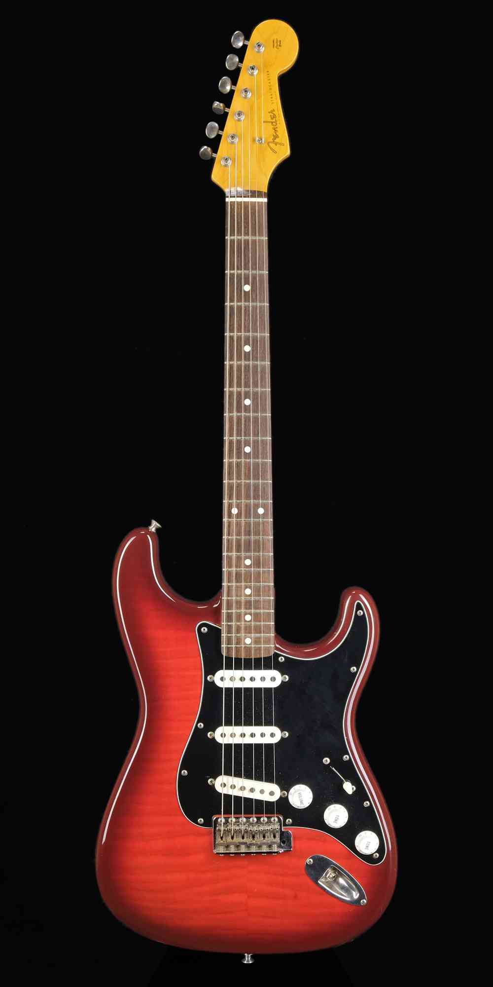 Fender MIJ Foto-Flame Strat 1992-93 Crimson Burst. Click to enlarge